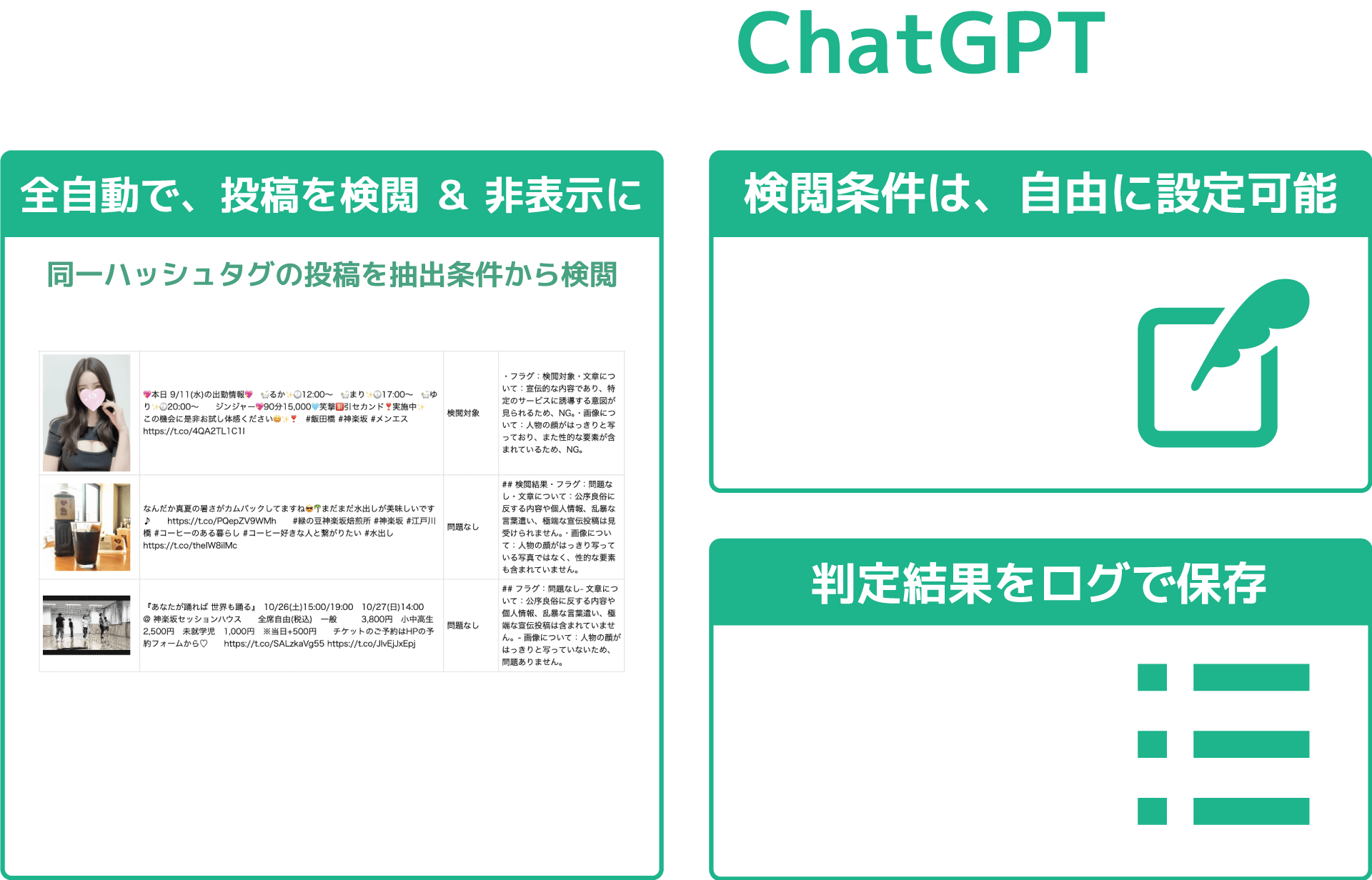 タグライブ SNSサイネージ + ChatGPT